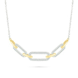 Interlocking Diamond and Gold Oval Pendant with Seven Links Necklace Necklaces Estella Collection #product_description# 32689 925 Diamond Layering Necklace #tag4# #tag5# #tag6# #tag7# #tag8# #tag9# #tag10#