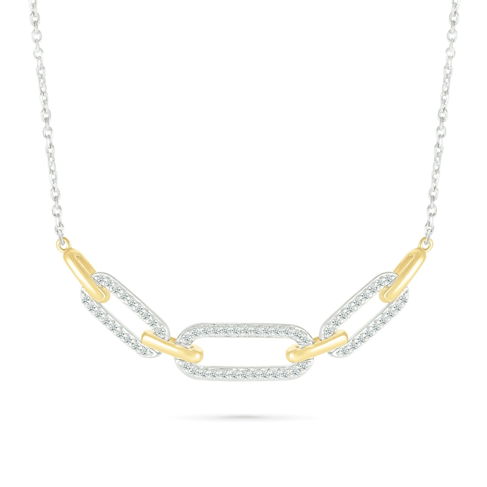 Interlocking Diamond and Gold Oval Pendant with Seven Links Necklace Necklaces Estella Collection #product_description# 32689 925 Diamond Layering Necklace #tag4# #tag5# #tag6# #tag7# #tag8# #tag9# #tag10#