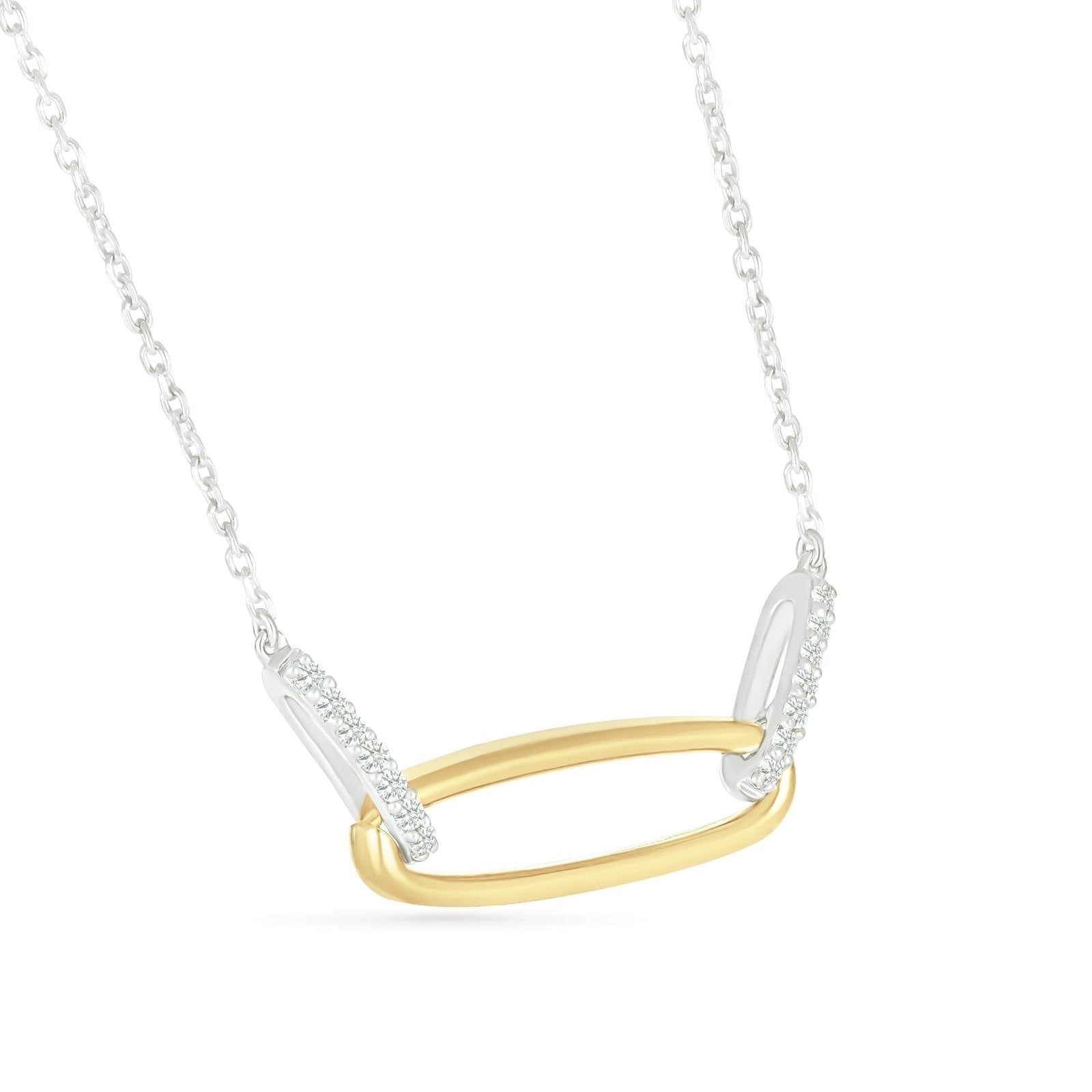 Interlocking Diamond and Gold Oval Pendant with Three Links Necklace Necklaces Estella Collection #product_description# 32688 925 Diamond Layering Necklace #tag4# #tag5# #tag6# #tag7# #tag8# #tag9# #tag10#