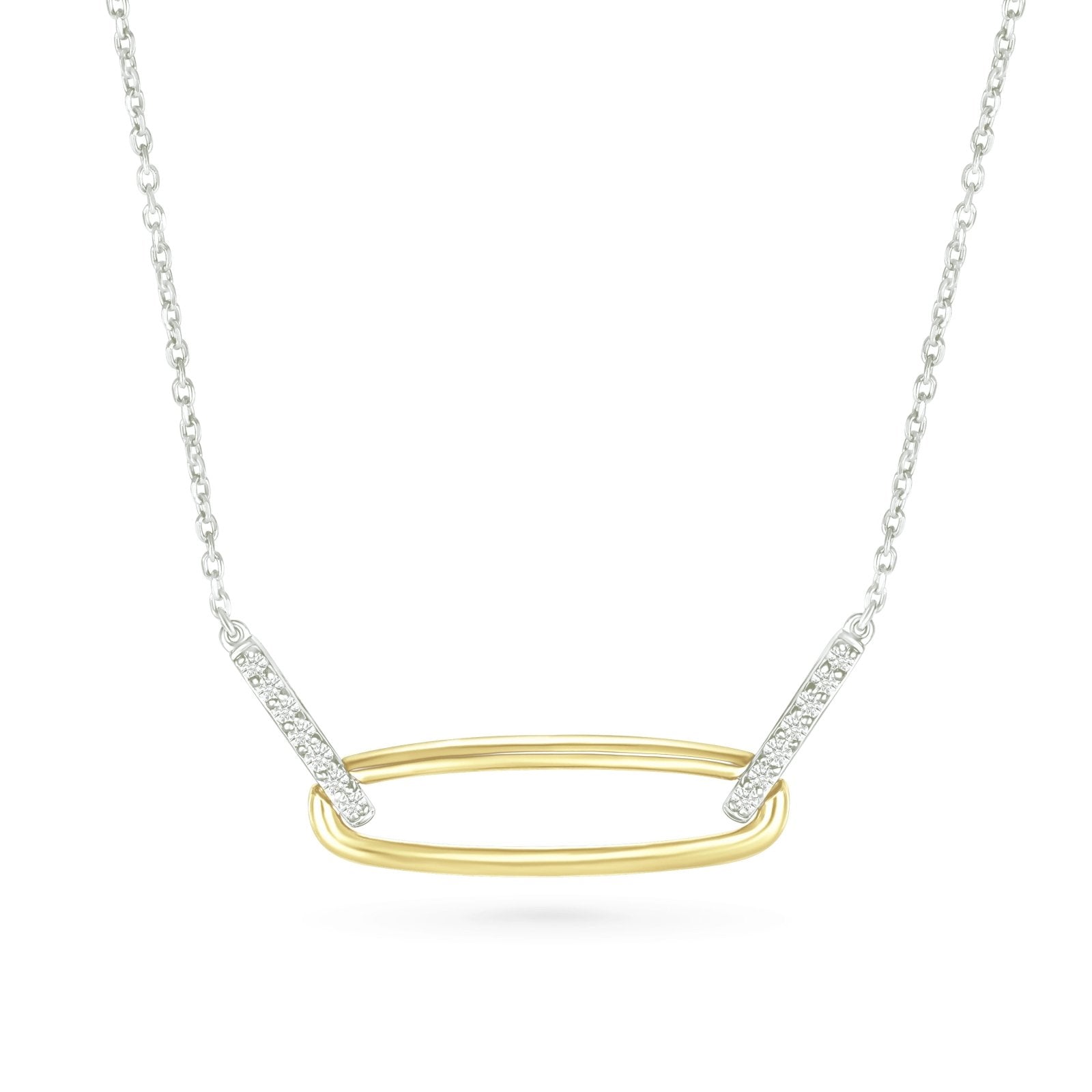 Interlocking Diamond and Gold Oval Pendant with Three Links Necklace Necklaces Estella Collection #product_description# 32688 925 Diamond Layering Necklace #tag4# #tag5# #tag6# #tag7# #tag8# #tag9# #tag10#