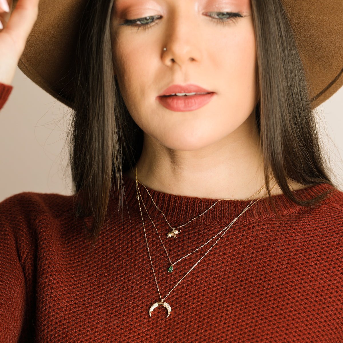 Lucky Black Onyx Elephant Necklace Necklaces Estella Collection #product_description# 14k Black Gemstone Black Onyx #tag4# #tag5# #tag6# #tag7# #tag8# #tag9# #tag10#