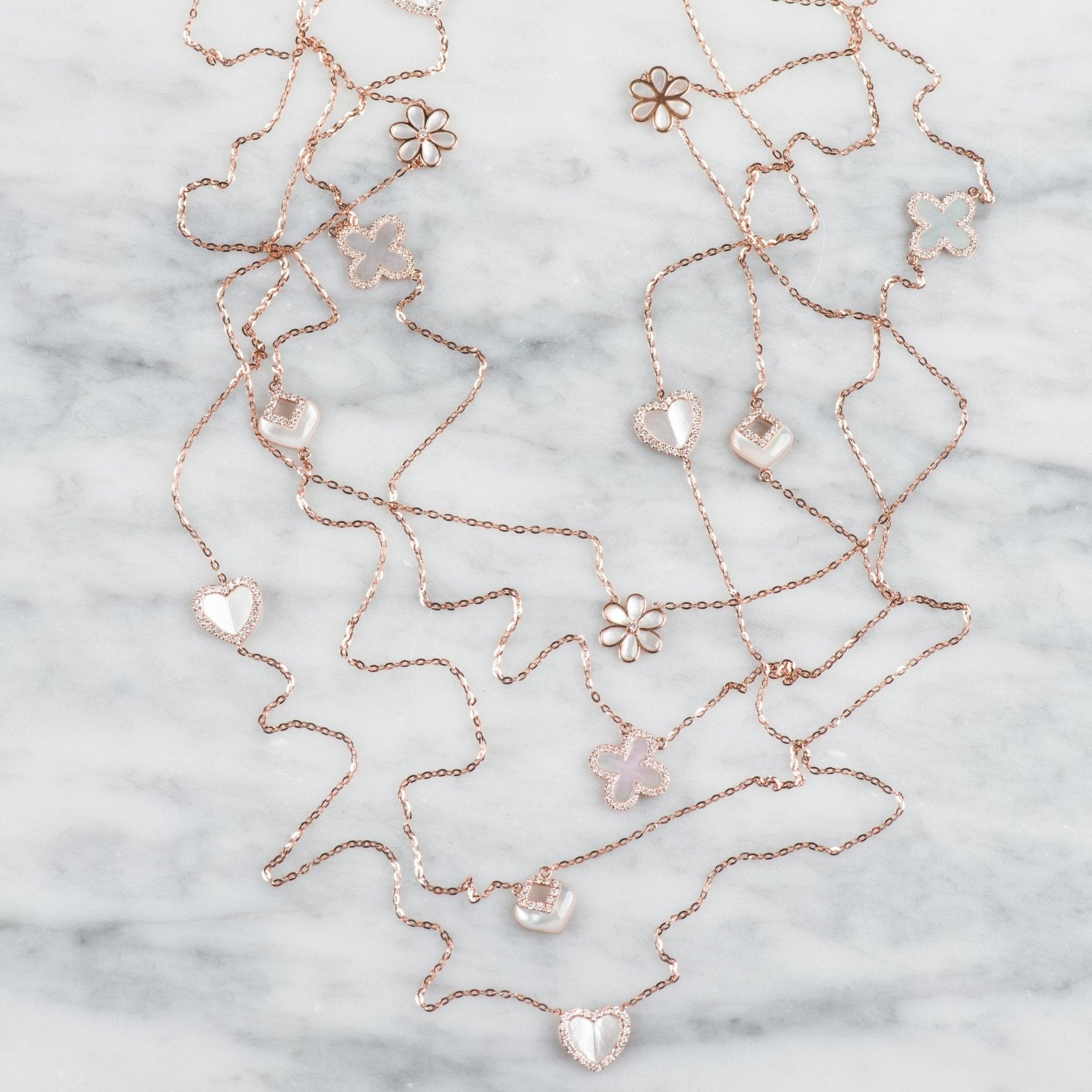 Mother of Pearl Clover with Diamonds Station Necklace Necklaces Estella Collection #product_description# 17228 14k Birthstone Diamond #tag4# #tag5# #tag6# #tag7# #tag8# #tag9# #tag10#