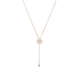 Mother of Pearl Flower and Diamond Drop Lariat Necklace Necklaces Estella Collection #product_description# 14k Birthstone Diamond #tag4# #tag5# #tag6# #tag7# #tag8# #tag9# #tag10#