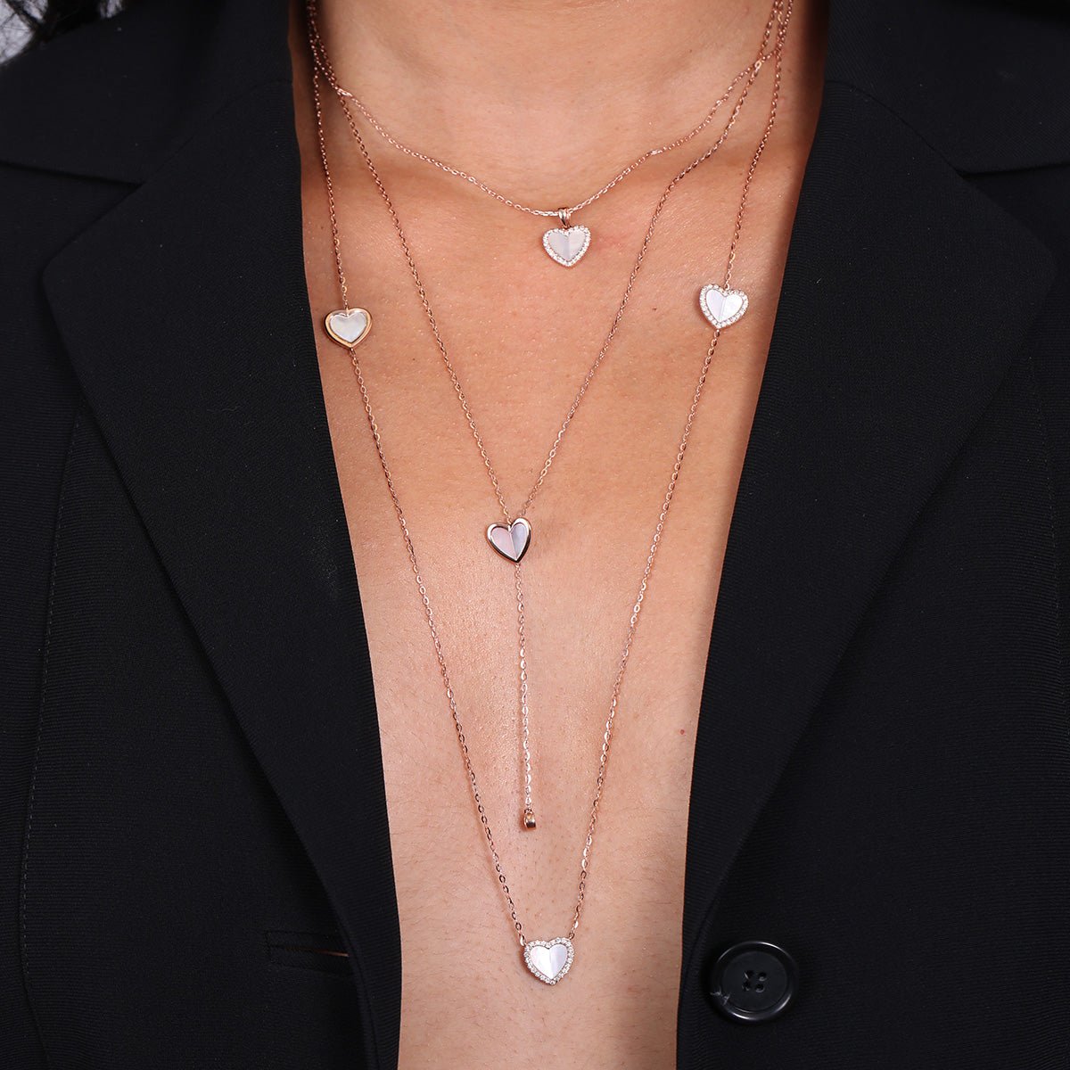 Mother of Pearl Heart And Diamond Drop Lariat Necklace Necklaces Estella Collection #product_description# 14k Birthstone Diamond #tag4# #tag5# #tag6# #tag7# #tag8# #tag9# #tag10#