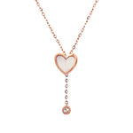 Mother of Pearl Heart And Diamond Drop Lariat Necklace Necklaces Estella Collection #product_description# 14k Birthstone Diamond #tag4# #tag5# #tag6# #tag7# #tag8# #tag9# #tag10#
