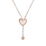 Mother of Pearl Heart And Diamond Drop Lariat Necklace Necklaces Estella Collection #product_description# 14k Birthstone Diamond #tag4# #tag5# #tag6# #tag7# #tag8# #tag9# #tag10#