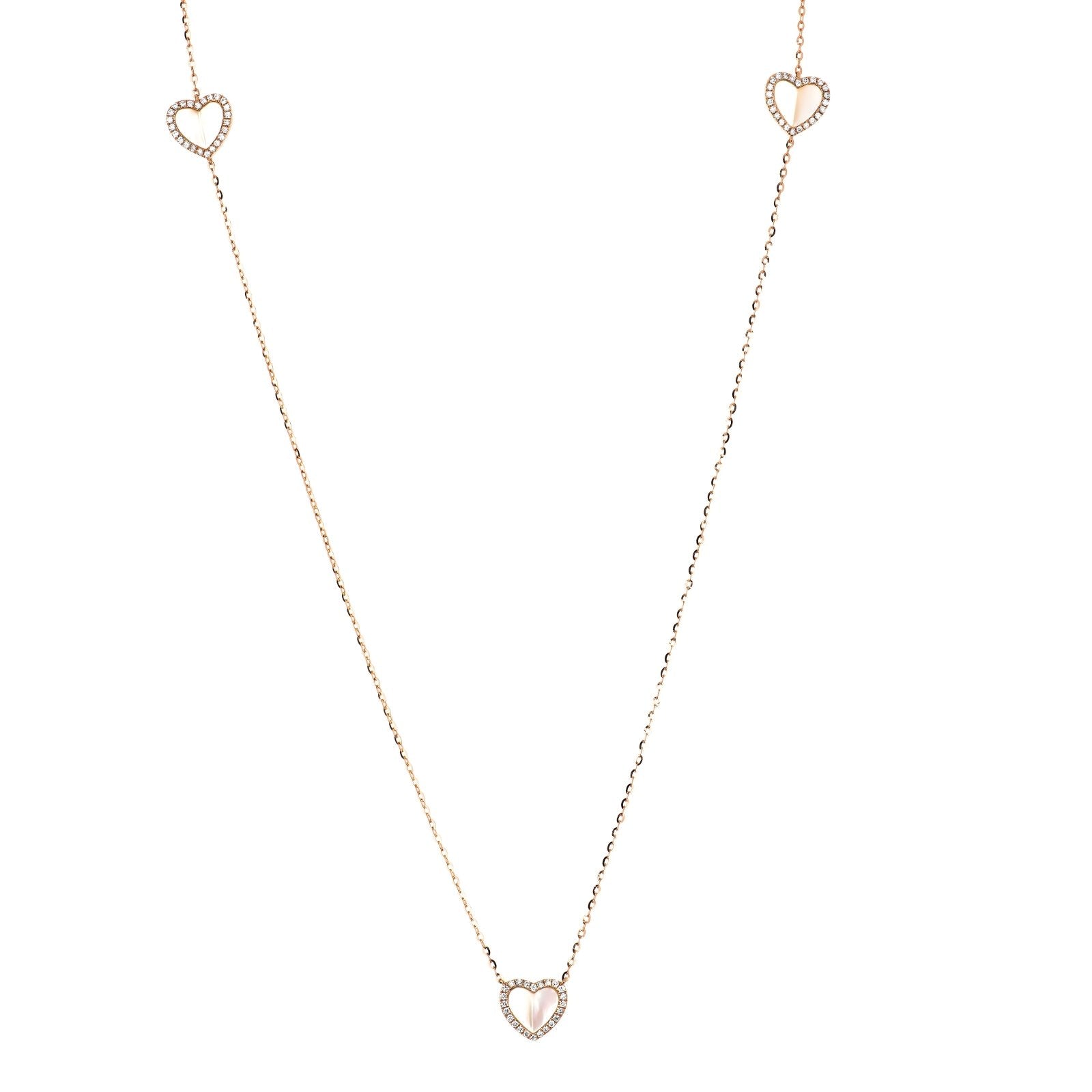 Mother of Pearl Heart with Diamonds Station Necklace Necklaces Estella Collection #product_description# 14k Birthstone Diamond #tag4# #tag5# #tag6# #tag7# #tag8# #tag9# #tag10#