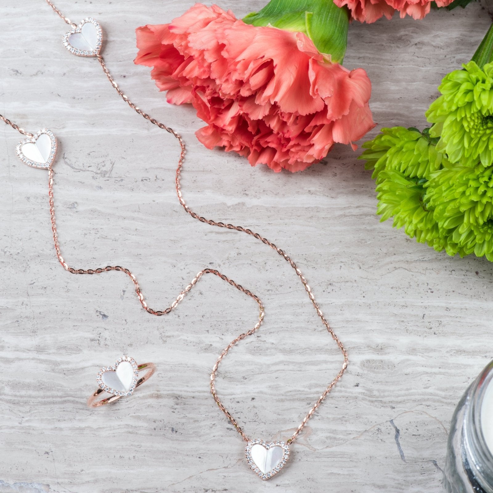 Mother of Pearl Heart with Diamonds Station Necklace Necklaces Estella Collection #product_description# 14k Birthstone Diamond #tag4# #tag5# #tag6# #tag7# #tag8# #tag9# #tag10#