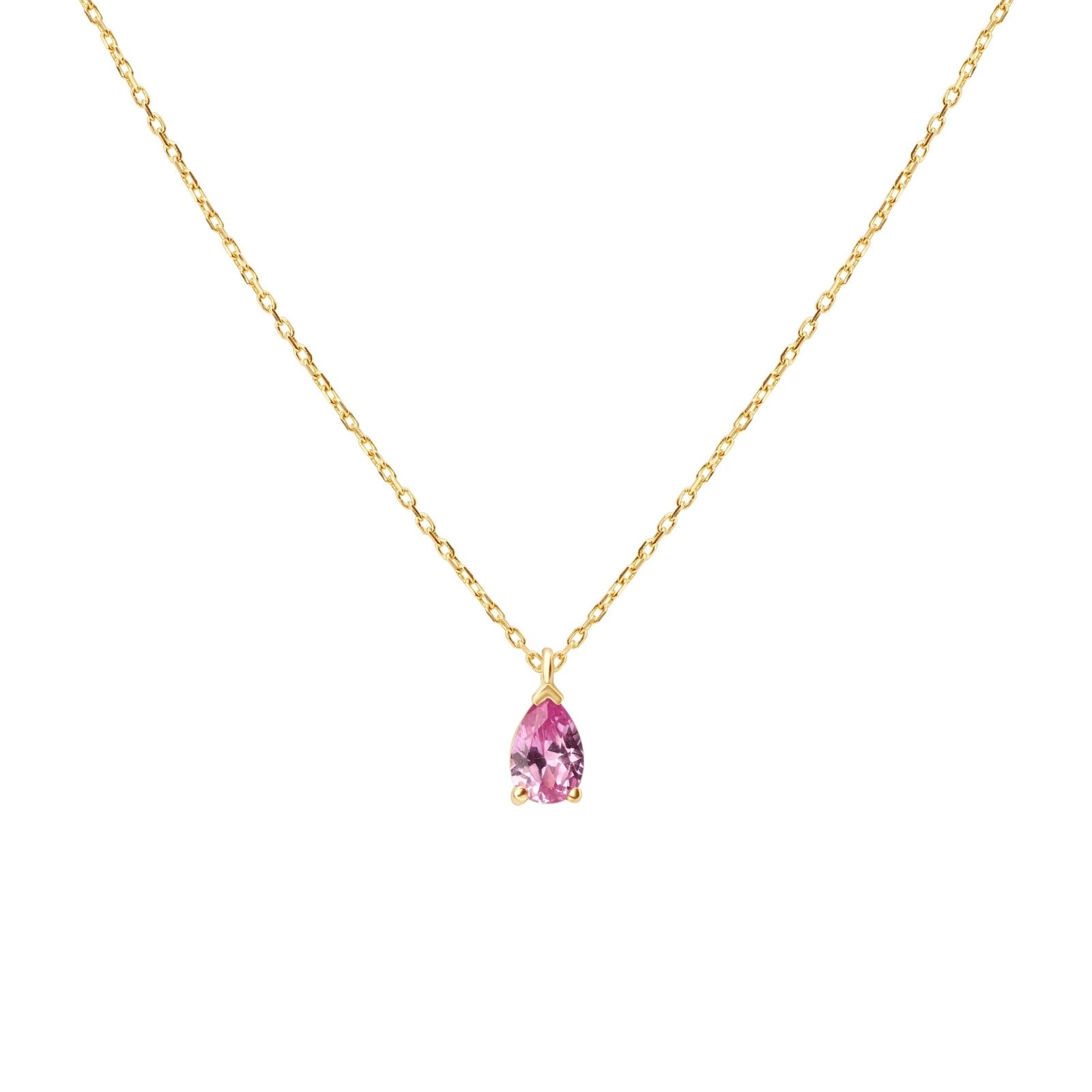 Pear Pink Topaz Gemstone Pendant Necklace in 14K Yellow Gold Necklaces Estella Collection #product_description# 17830 14k Birthstone Gemstone #tag4# #tag5# #tag6# #tag7# #tag8# #tag9# #tag10#