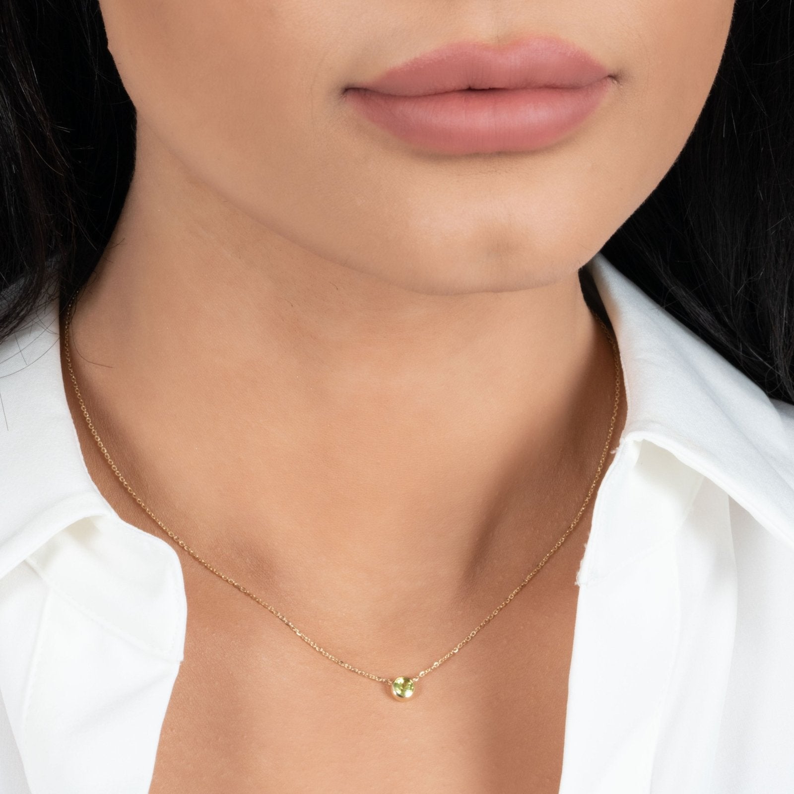Peridot Station Necklace Bezel Set in 14k Gold Necklaces Estella Collection #product_description# 18415 14k Birthstone Gemstone #tag4# #tag5# #tag6# #tag7# #tag8# #tag9# #tag10# 3MM