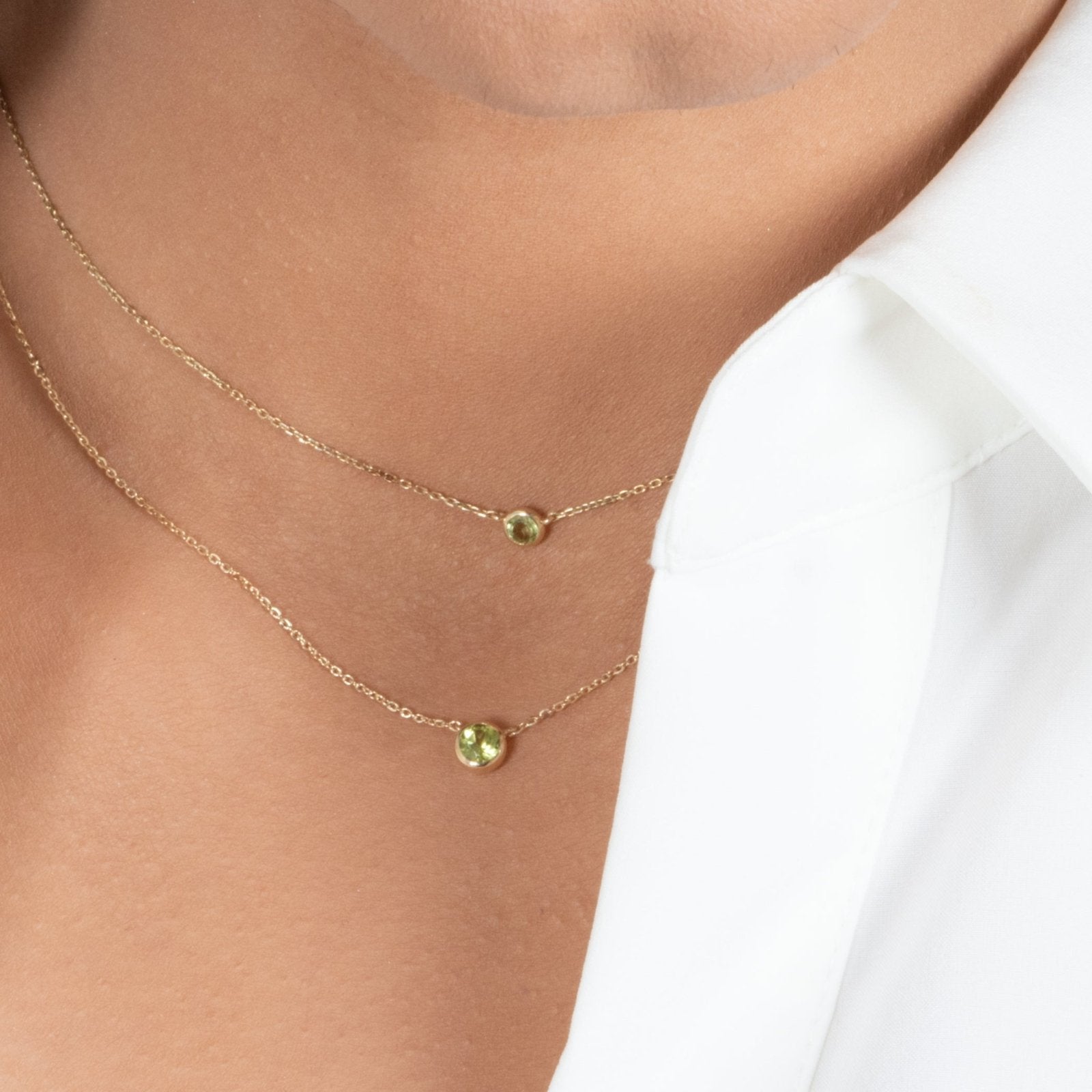 Peridot Station Necklace Bezel Set in 14k Gold Necklaces Estella Collection #product_description# 18415 14k Birthstone Gemstone #tag4# #tag5# #tag6# #tag7# #tag8# #tag9# #tag10# 3MM