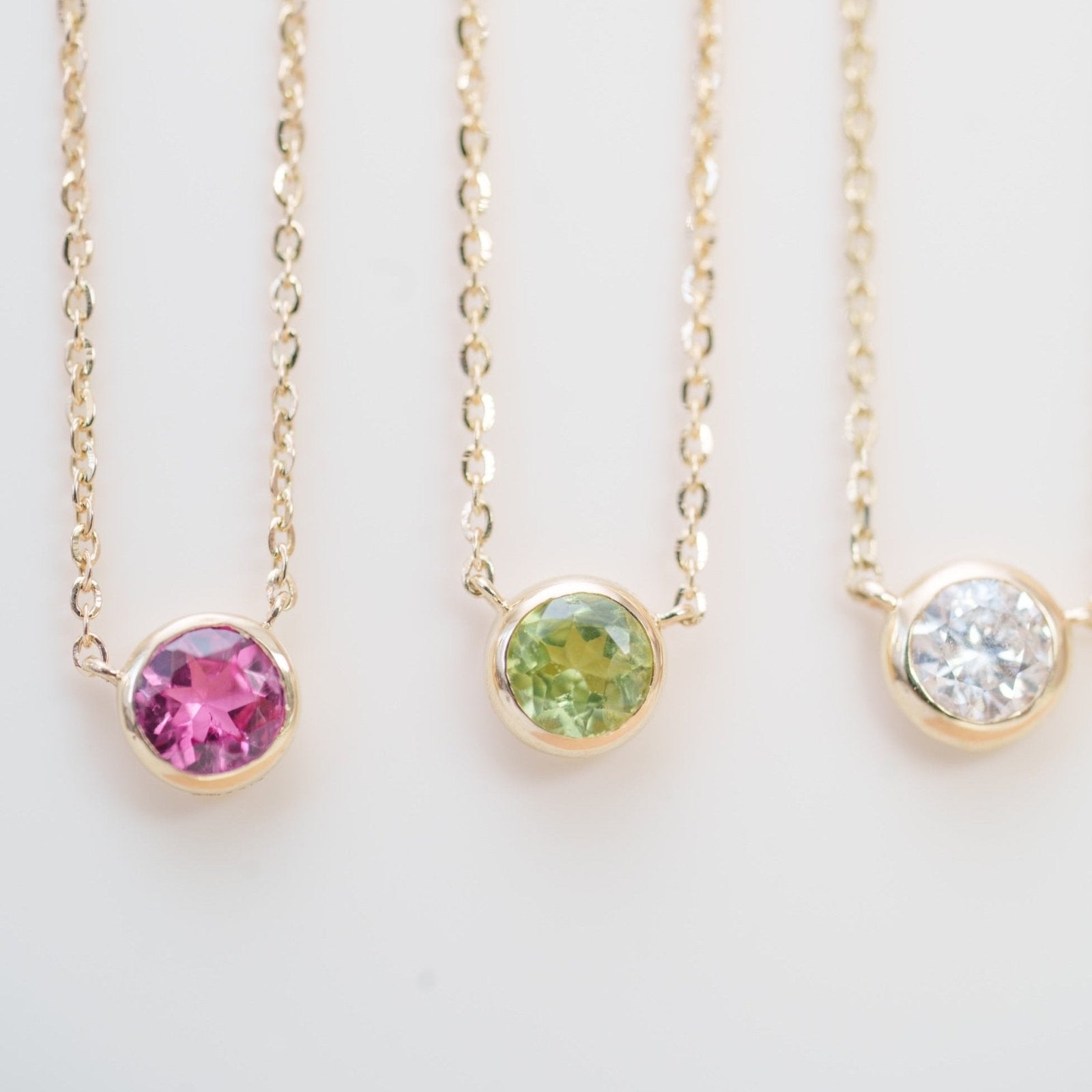 Pink Tourmaline Station Necklace Bezel Set in 14k Gold Necklaces Estella Collection #product_description# 18419 14k Birthstone Gemstone #tag4# #tag5# #tag6# #tag7# #tag8# #tag9# #tag10# 3MM