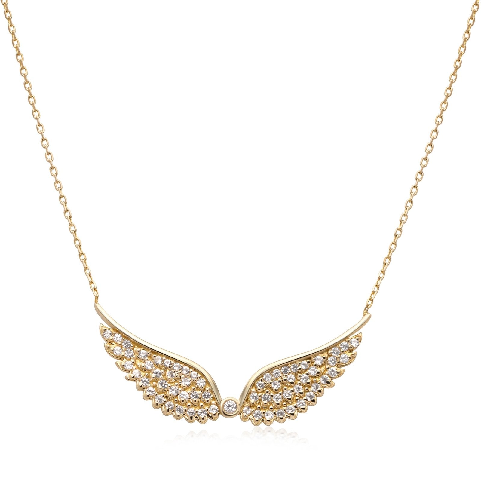 Sapphire Pave Angel Wing Necklace Necklaces Estella Collection #product_description# 14k Birthstone Gemstone #tag4# #tag5# #tag6# #tag7# #tag8# #tag9# #tag10#