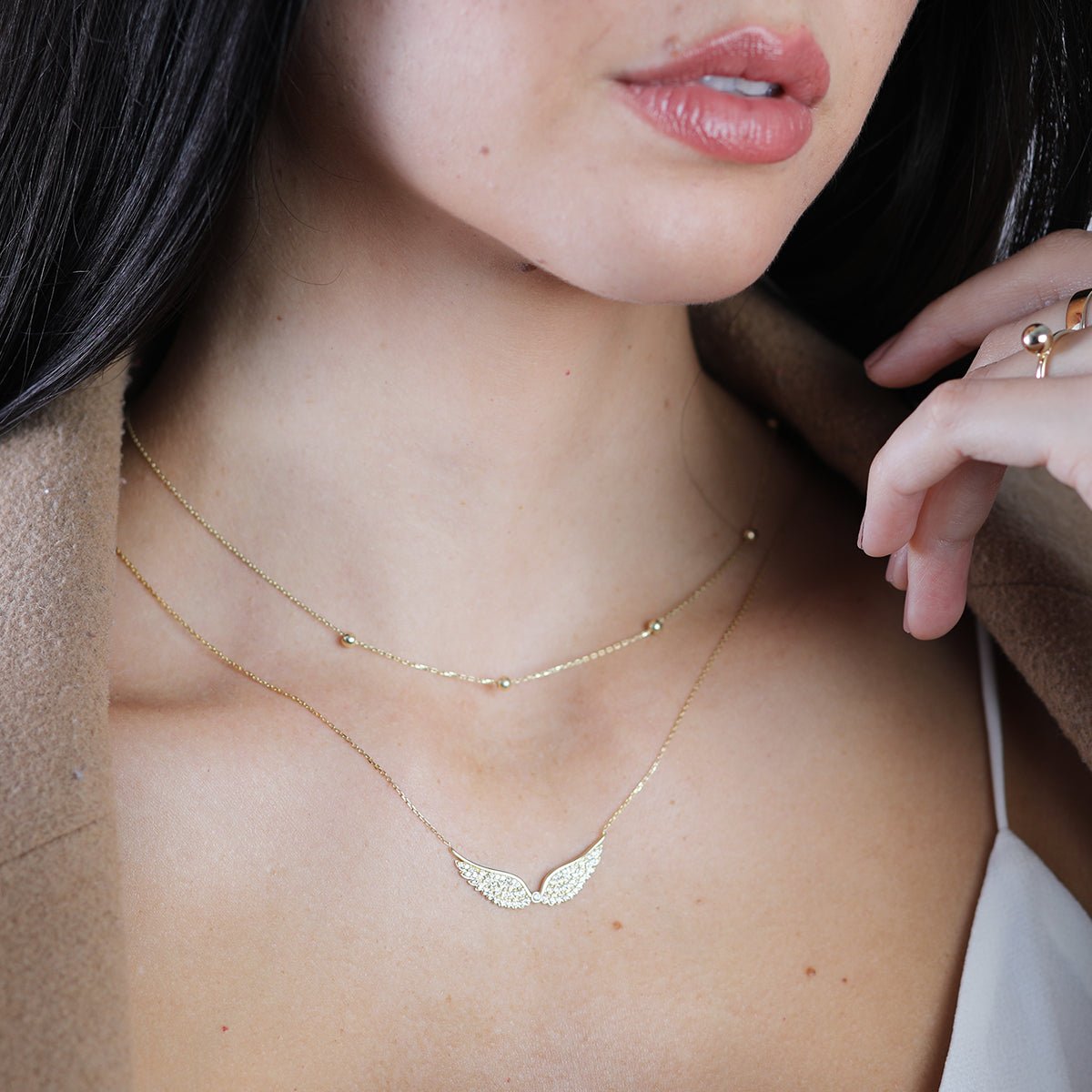 Sapphire Pave Angel Wing Necklace Necklaces Estella Collection #product_description# 14k Birthstone Gemstone #tag4# #tag5# #tag6# #tag7# #tag8# #tag9# #tag10#