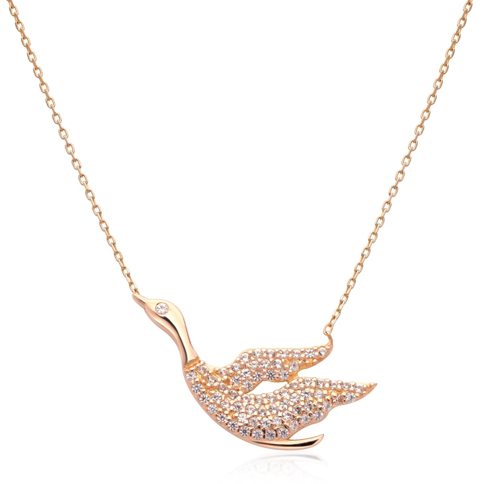 Sapphire Pave Swan Necklace Necklaces Estella Collection #product_description# 14k Birthstone Gemstone #tag4# #tag5# #tag6# #tag7# #tag8# #tag9# #tag10#