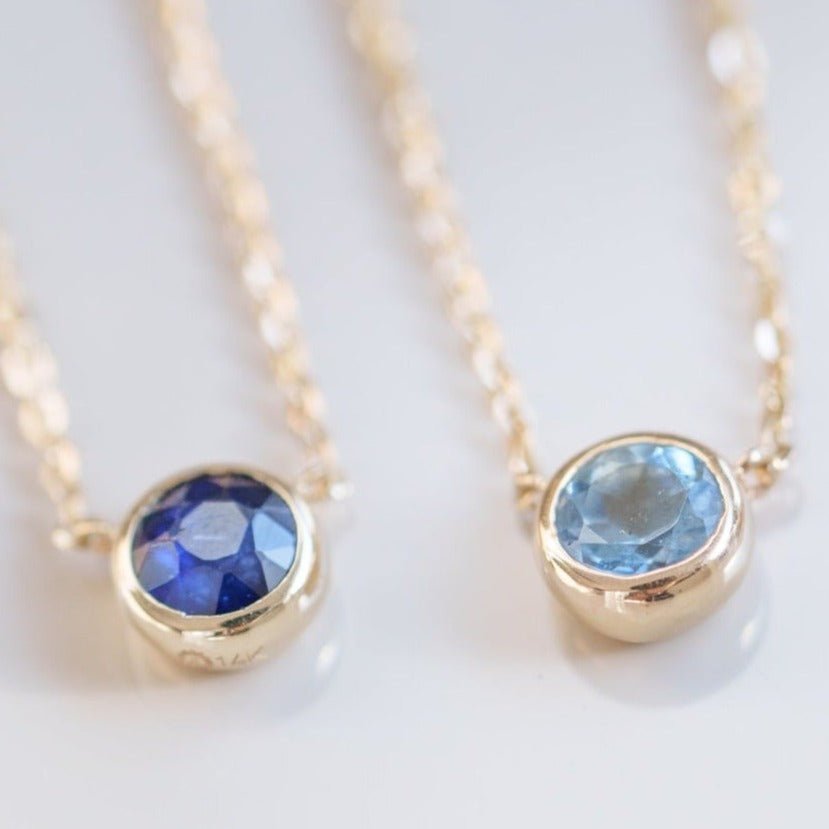 Sapphire Station Necklace Bezel Set in 14k Gold Necklaces Estella Collection #product_description# 18417 14k Birthstone Blue Gemstone #tag4# #tag5# #tag6# #tag7# #tag8# #tag9# #tag10# 3MM