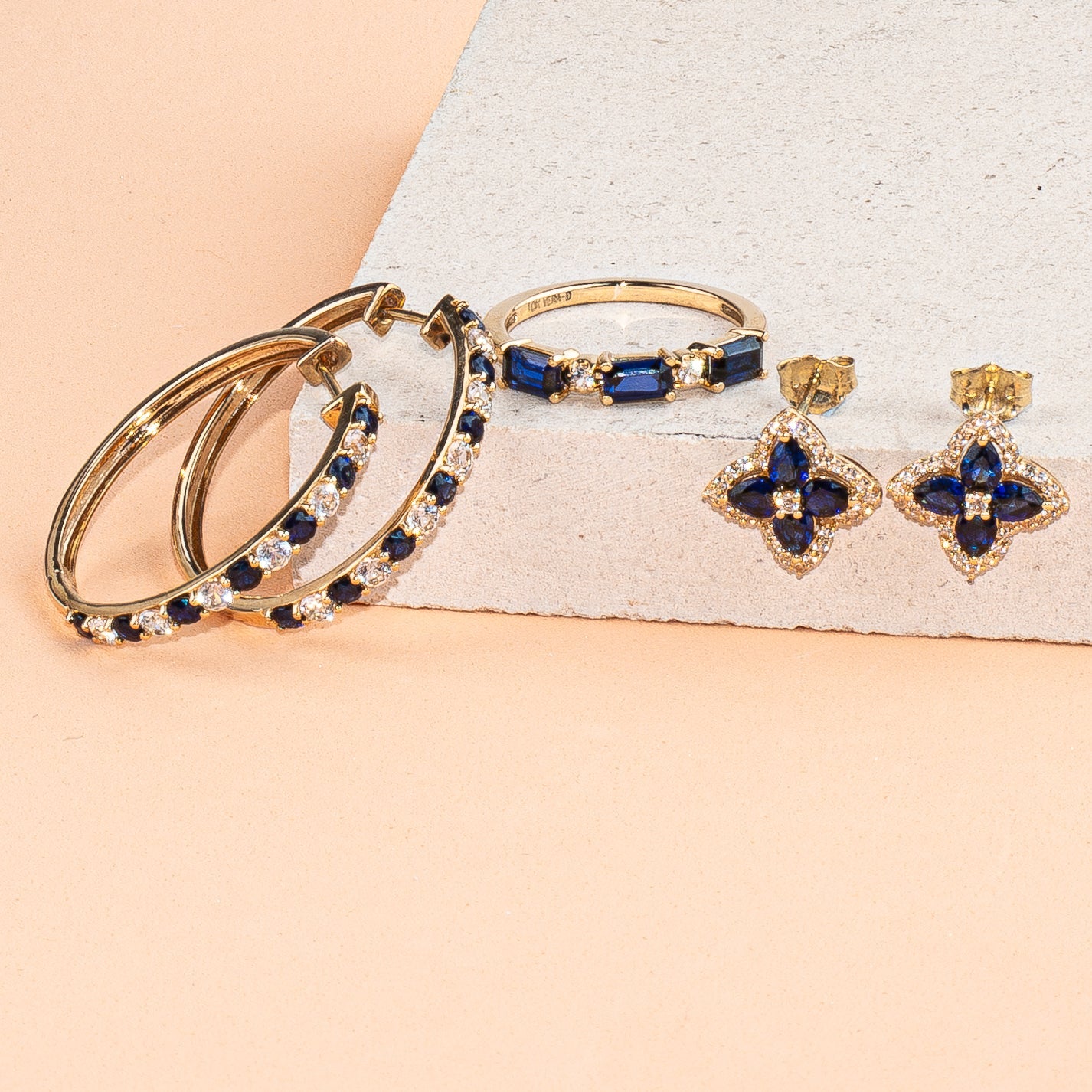Alternating Blue White Sapphire Half Eternity Ring Rings Estella Collection #product_description# 32766 10k Birthstone blue #tag4# #tag5# #tag6# #tag7# #tag8# #tag9# #tag10#