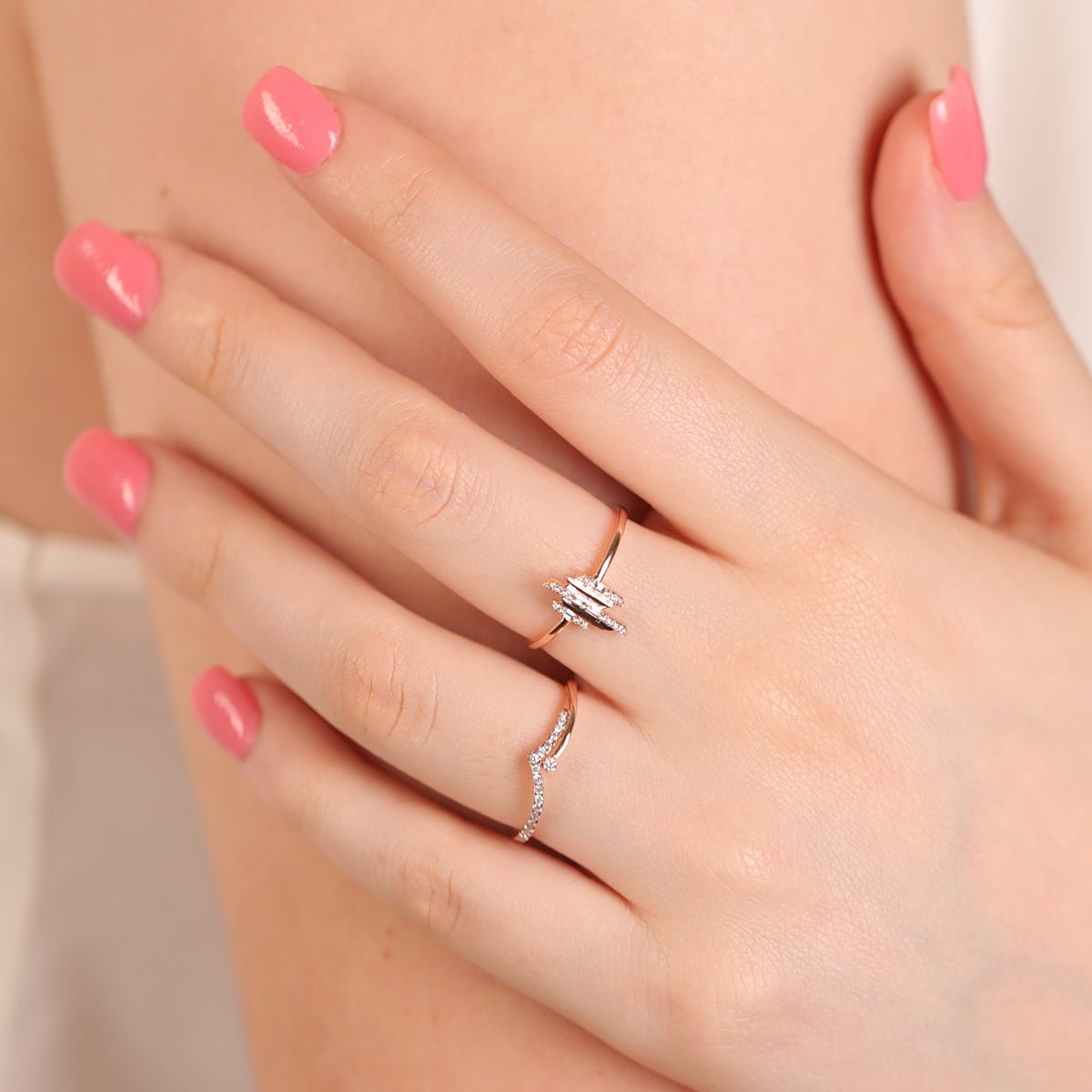 Art Deco Mixed Diamond Cocktail Ring in Solid 14k Gold Rings Estella Collection #product_description# 17519 14k Cocktail Ring Colorless Gemstone #tag4# #tag5# #tag6# #tag7# #tag8# #tag9# #tag10# 14K Rose Gold 6