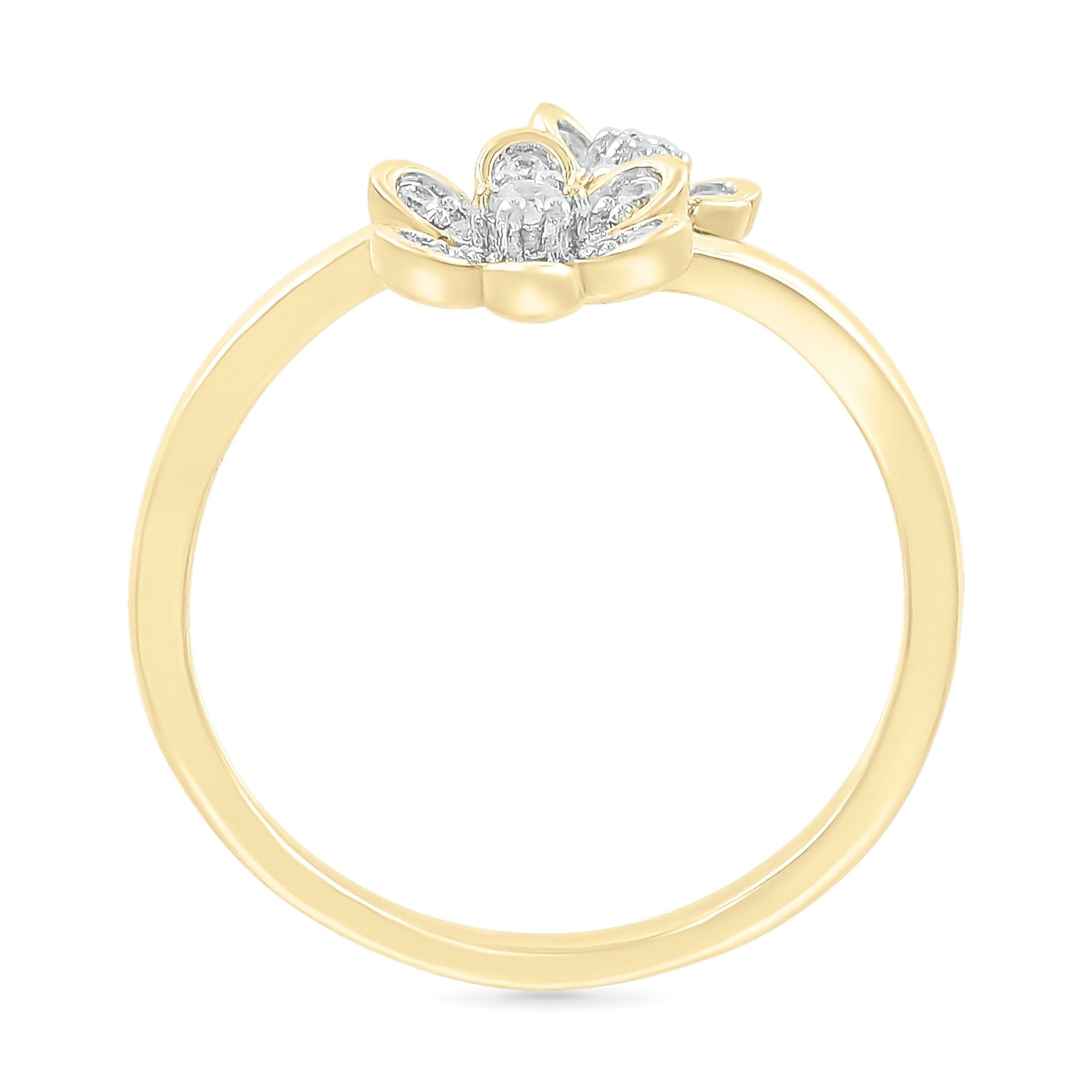Bezel Set Diamond Double Flower Toi et Moi Ring Rings Estella Collection #product_description# 32758 10k April Birthstone Colorless Gemstone #tag4# #tag5# #tag6# #tag7# #tag8# #tag9# #tag10#