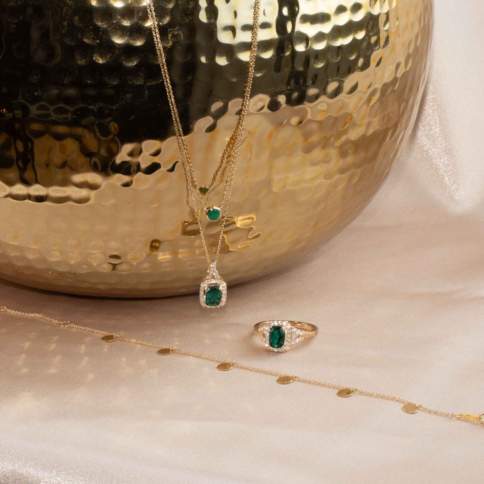 Cushion Cut Emerald Ring with White Sapphire Halo and Split Shank Rings Estella Collection #product_description# 32752 10k Birthstone Birthstone Jewelry #tag4# #tag5# #tag6# #tag7# #tag8# #tag9# #tag10#