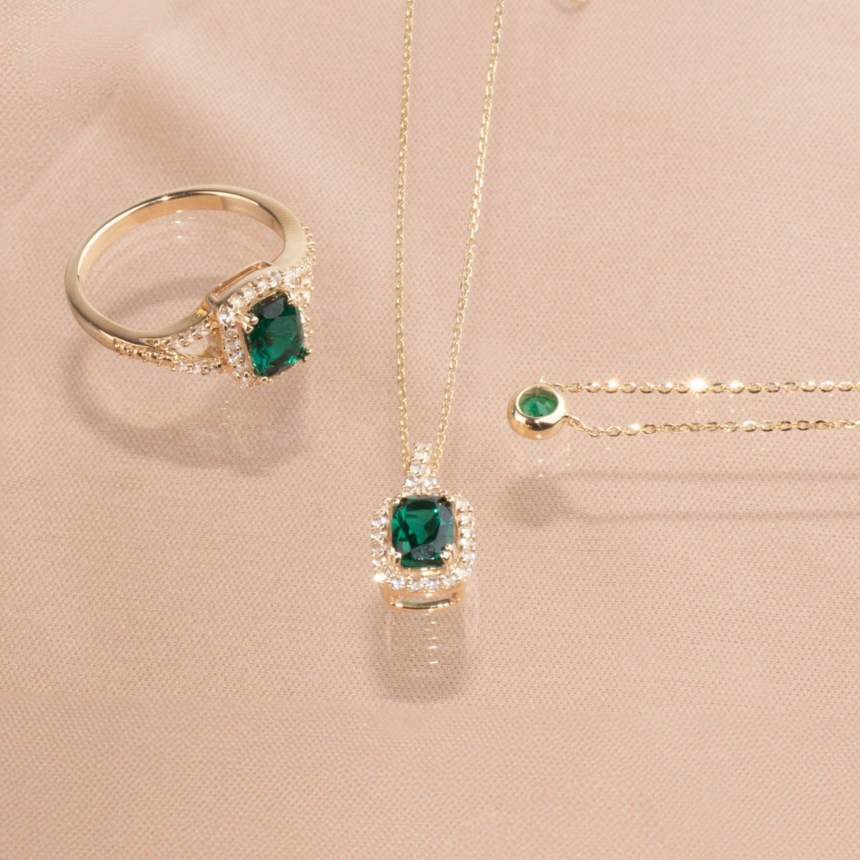 Cushion Cut Emerald Ring with White Sapphire Halo and Split Shank Rings Estella Collection #product_description# 32752 10k Birthstone Birthstone Jewelry #tag4# #tag5# #tag6# #tag7# #tag8# #tag9# #tag10#