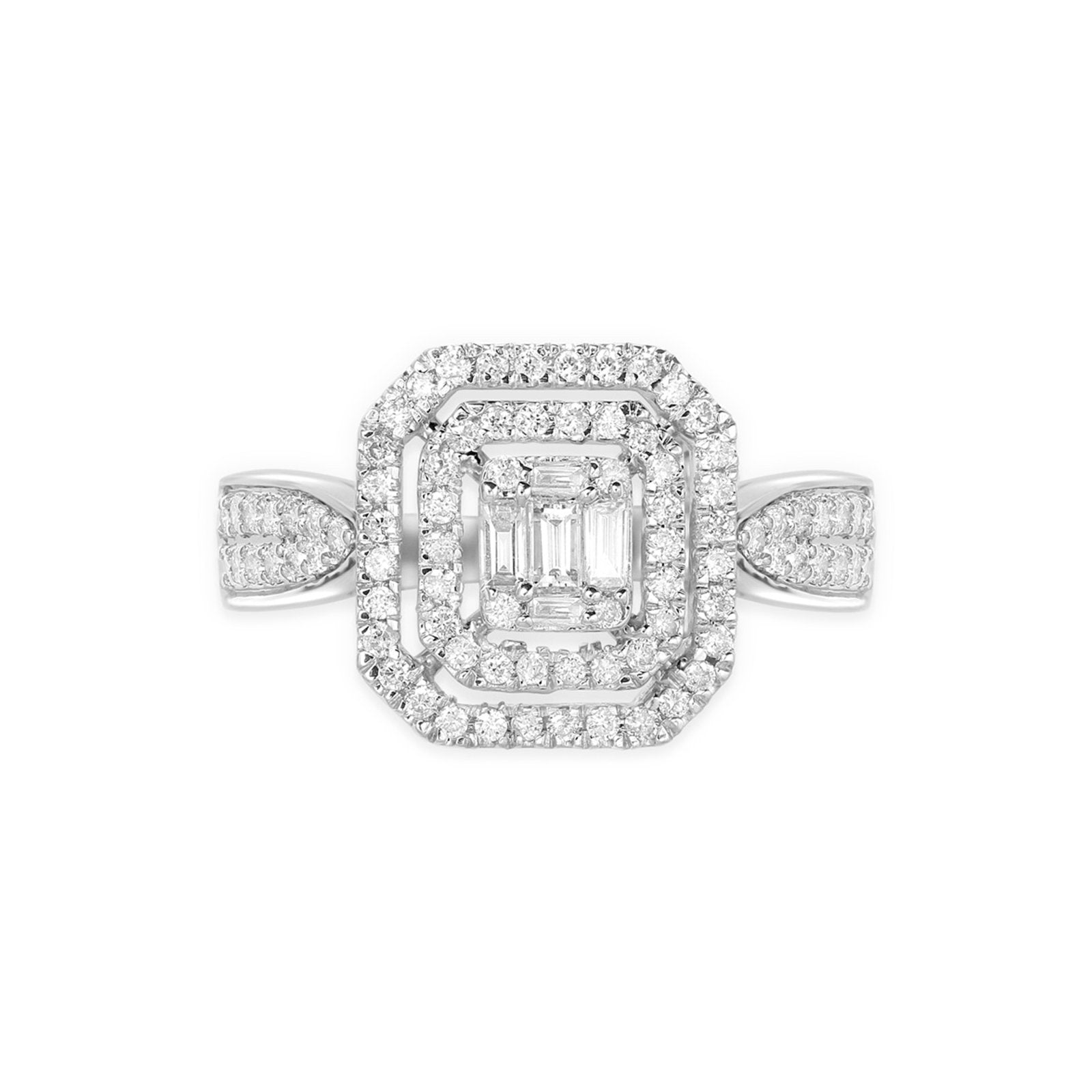 Cushion Cut Mixed Diamond Pave Ring in Solid 18k White Gold Rings Estella Collection #product_description# 17453 18k Diamond Engagement Ring #tag4# #tag5# #tag6# #tag7# #tag8# #tag9# #tag10# 6