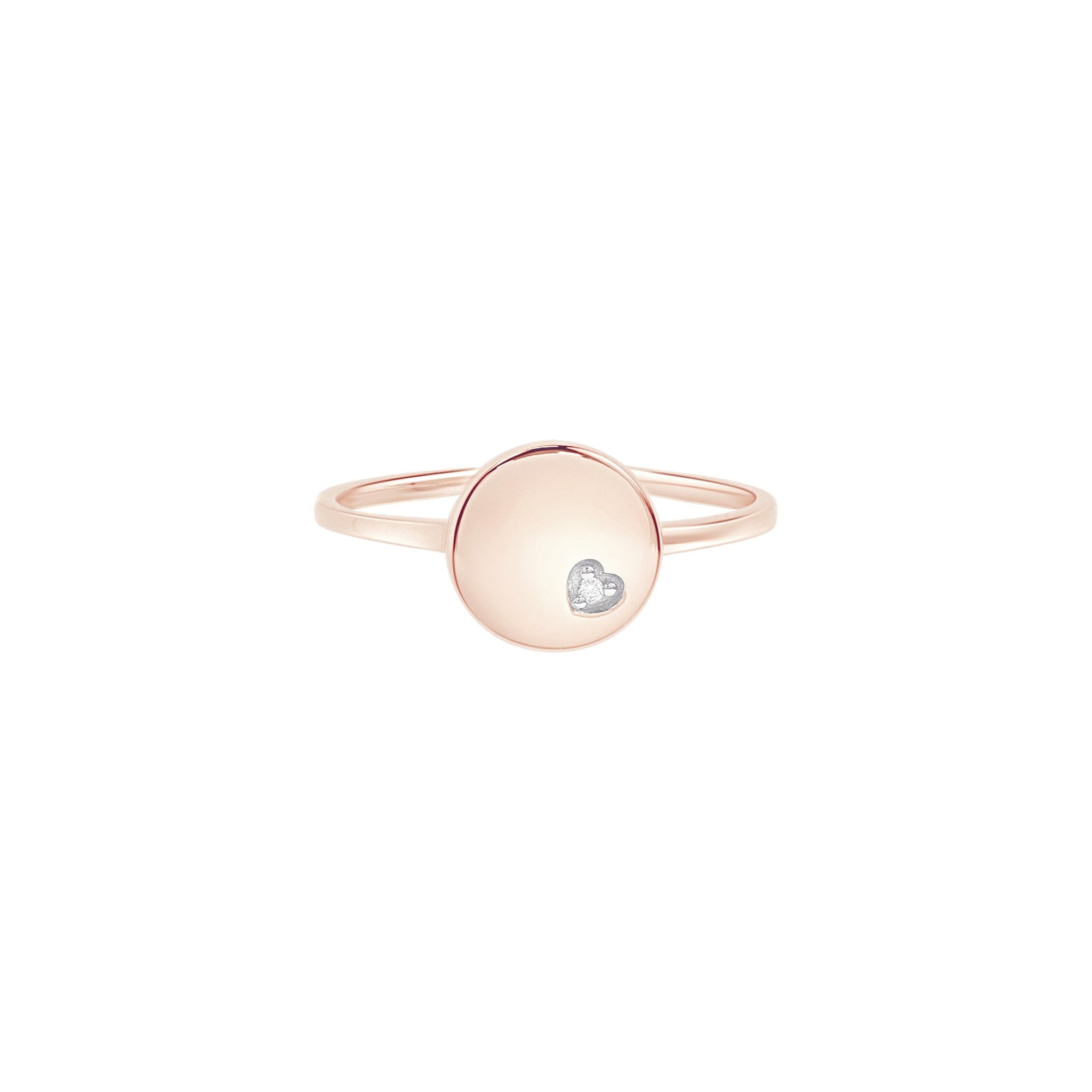 Diamond Heart Disc Signet Ring Rings Estella Collection #product_description# 17632 14k April Birthstone Birthstone #tag4# #tag5# #tag6# #tag7# #tag8# #tag9# #tag10# 14K Rose Gold 6