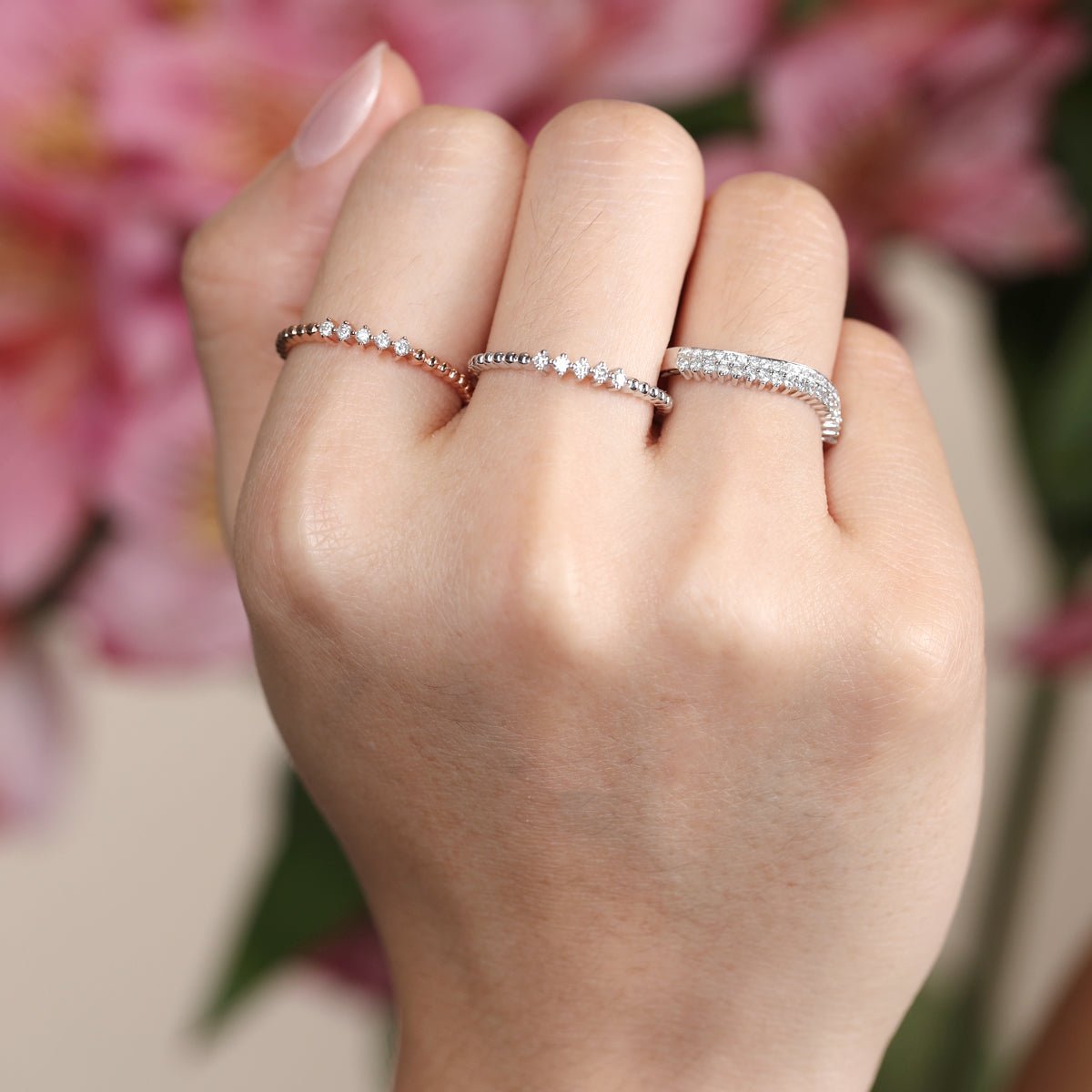 Five Diamond Beaded Ring Rings Estella Collection #product_description# 17301 14k Diamond Gemstone #tag4# #tag5# #tag6# #tag7# #tag8# #tag9# #tag10#