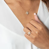 Four Petal Flower Diamond Cocktail Ring Rings Estella Collection #product_description# 32756 10k April Birthstone Colorless Gemstone #tag4# #tag5# #tag6# #tag7# #tag8# #tag9# #tag10#