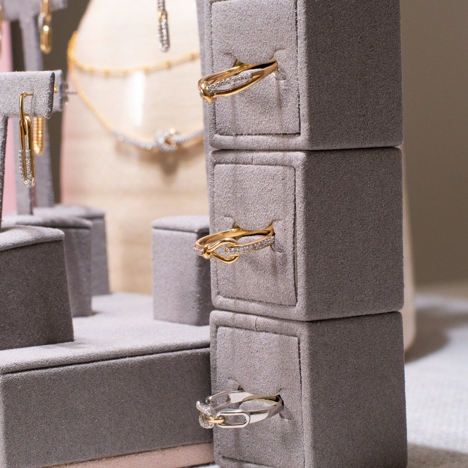 Interlocking Gold and Diamond Paperclip Ring Rings Estella Collection #product_description# 32745 925 Diamond Made to Order #tag4# #tag5# #tag6# #tag7# #tag8# #tag9# #tag10#