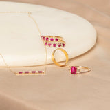 Ruby and White Sapphire Half Eternity Ring Rings Estella Collection #product_description# 32767 10k Birthstone Made to Order #tag4# #tag5# #tag6# #tag7# #tag8# #tag9# #tag10#