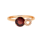 Stacked Diamond and Garnet Solitaire Cocktail Ring Rings Estella Collection #product_description# 17550 14k Birthstone Diamond #tag4# #tag5# #tag6# #tag7# #tag8# #tag9# #tag10# 14K Rose Gold 6