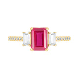 Three Stone Emerald Cut Ruby Ring with White Sapphire Band Rings Estella Collection #product_description# 32749 Made to Order Ruby White Sapphire #tag4# #tag5# #tag6# #tag7# #tag8# #tag9# #tag10#
