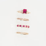 Three Stone Emerald Cut Ruby Ring with White Sapphire Band Rings Estella Collection #product_description# 32749 Made to Order Ruby White Sapphire #tag4# #tag5# #tag6# #tag7# #tag8# #tag9# #tag10#