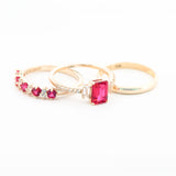 Three Stone Emerald Cut Ruby Ring with White Sapphire Band Rings Estella Collection #product_description# 32749 Made to Order Ruby White Sapphire #tag4# #tag5# #tag6# #tag7# #tag8# #tag9# #tag10#