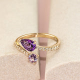 Toi et Moi Ring with Teardrop Amethyst and Round Pink Sapphire Rings Estella Collection #product_description# 32751 Amethyst Made to Order New Arrivals #tag4# #tag5# #tag6# #tag7# #tag8# #tag9# #tag10#