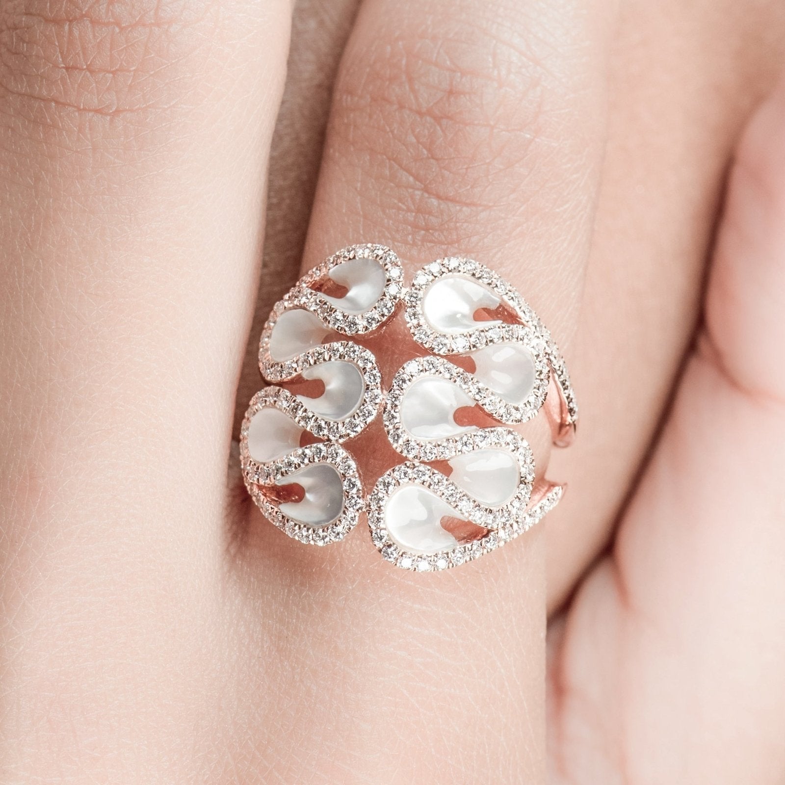 Abstract Swirl Mother Of Pearl and Diamond Cocktail Ring Rings Estella Collection #product_description# 17201 14k April Birthstone Birthstone #tag4# #tag5# #tag6# #tag7# #tag8# #tag9# #tag10# 6