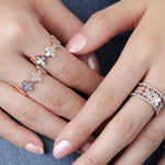 Alternating Diamond and Mother of Pearl Clover Eternity Ring Rings Estella Collection #product_description# 17208 Band Birthstone Colorless Gemstone #tag4# #tag5# #tag6# #tag7# #tag8# #tag9# #tag10# 7 14K Rose Gold