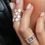 Alternating Diamond and Mother of Pearl Clover Eternity Ring Rings Estella Collection #product_description# 17208 Band Birthstone Colorless Gemstone #tag4# #tag5# #tag6# #tag7# #tag8# #tag9# #tag10# 7 14K Rose Gold