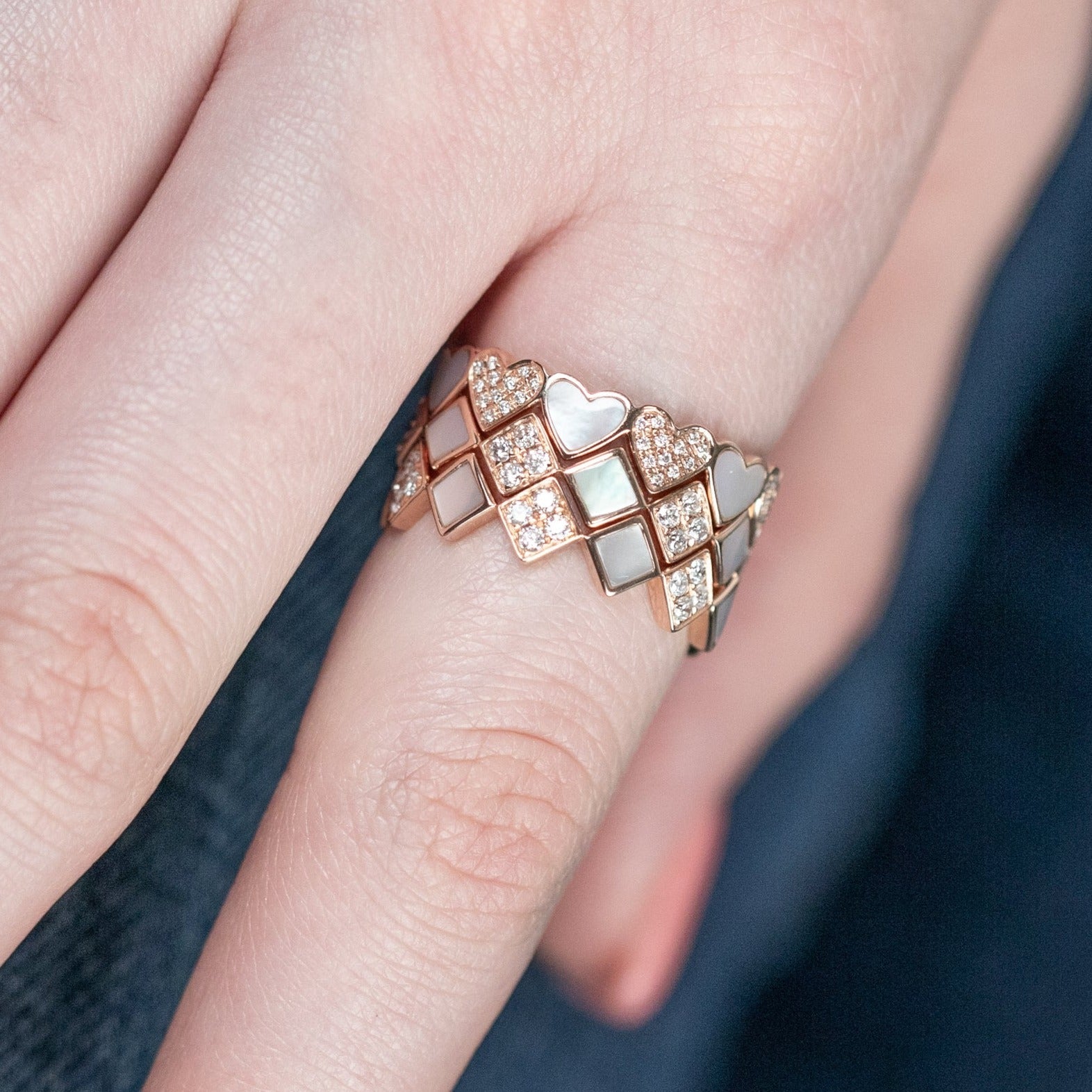 Alternating Diamond and Mother of Pearl Heart Eternity Band Rings Estella Collection #product_description# 17210 14k Band Birthstone #tag4# #tag5# #tag6# #tag7# #tag8# #tag9# #tag10#
