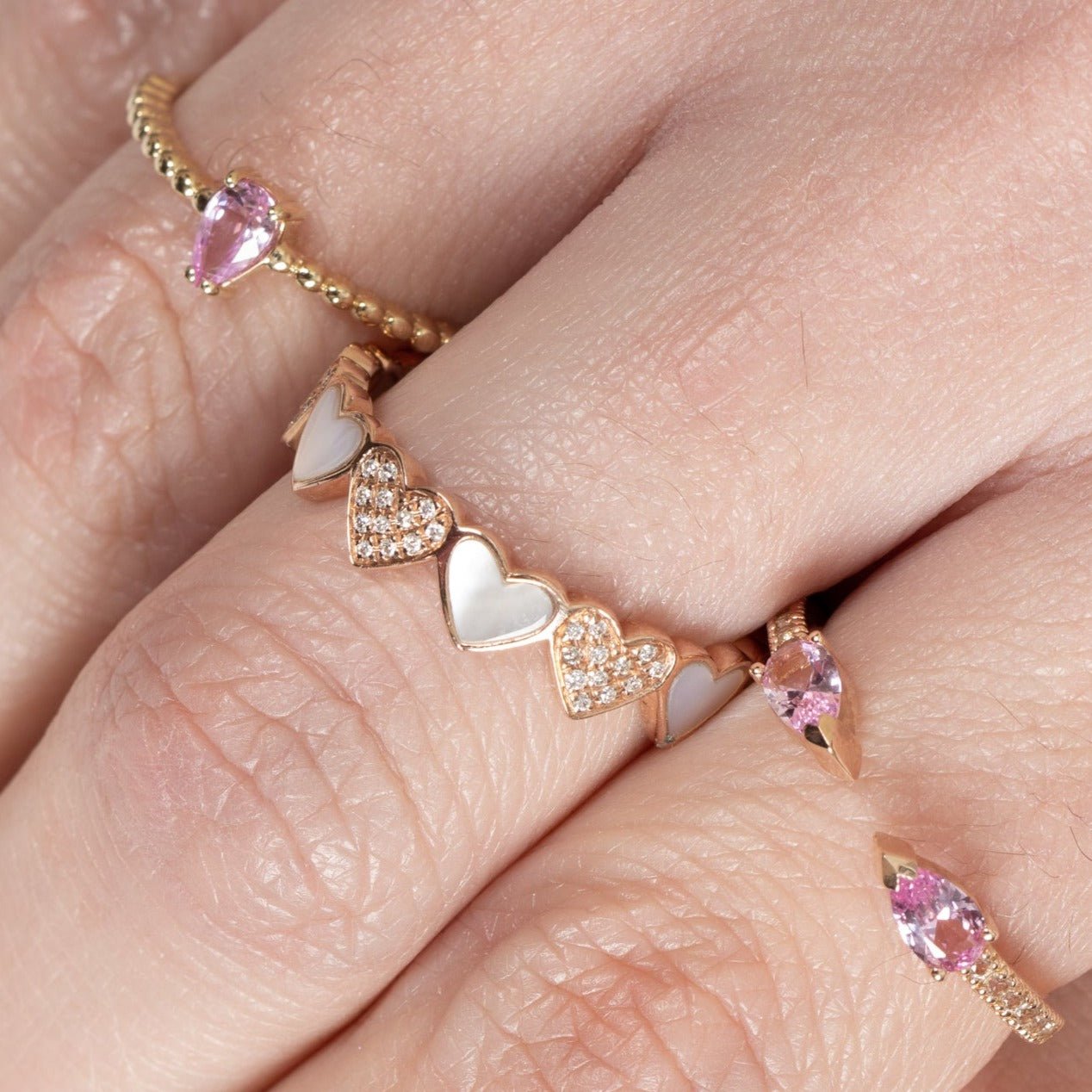Alternating Diamond and Mother of Pearl Heart Eternity Band Rings Estella Collection #product_description# 17210 14k Band Birthstone #tag4# #tag5# #tag6# #tag7# #tag8# #tag9# #tag10#