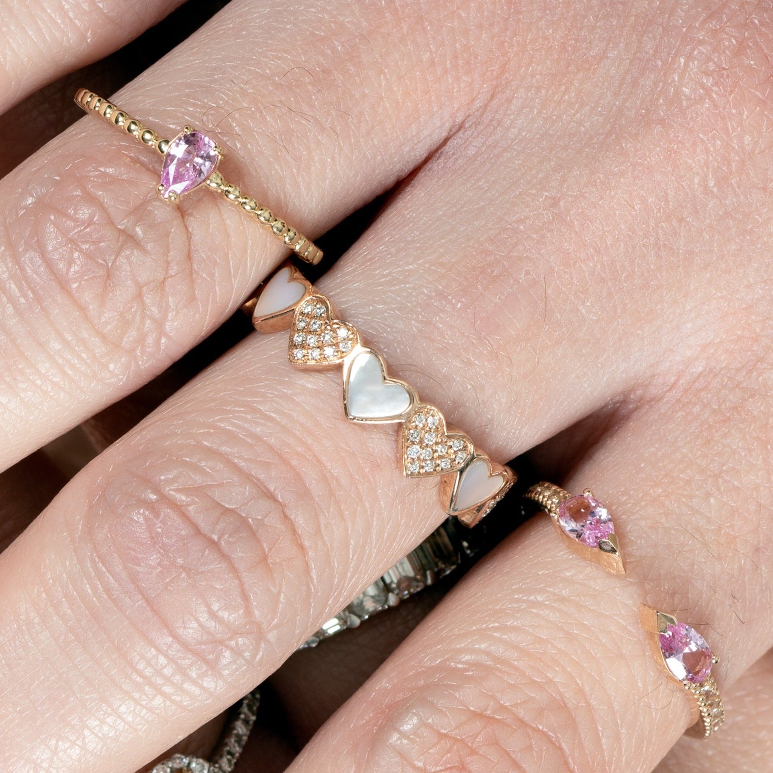 Alternating Diamond and Mother of Pearl Heart Eternity Band Rings Estella Collection #product_description# 17210 14k Band Birthstone #tag4# #tag5# #tag6# #tag7# #tag8# #tag9# #tag10#