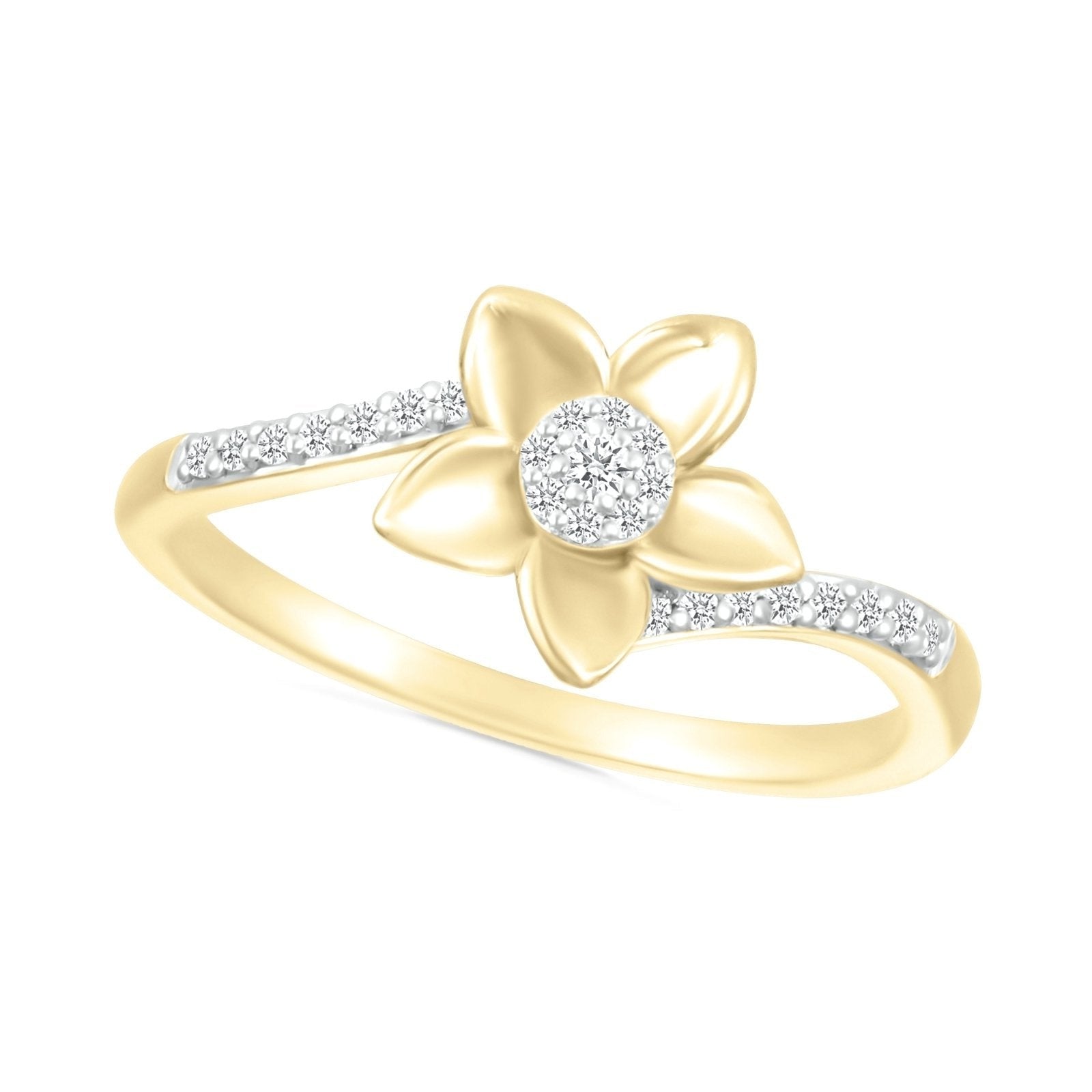 Daisy Ring with Diamond Center and Band Rings Estella Collection #product_description# 32761 10k April Birthstone Colorless Gemstone #tag4# #tag5# #tag6# #tag7# #tag8# #tag9# #tag10#