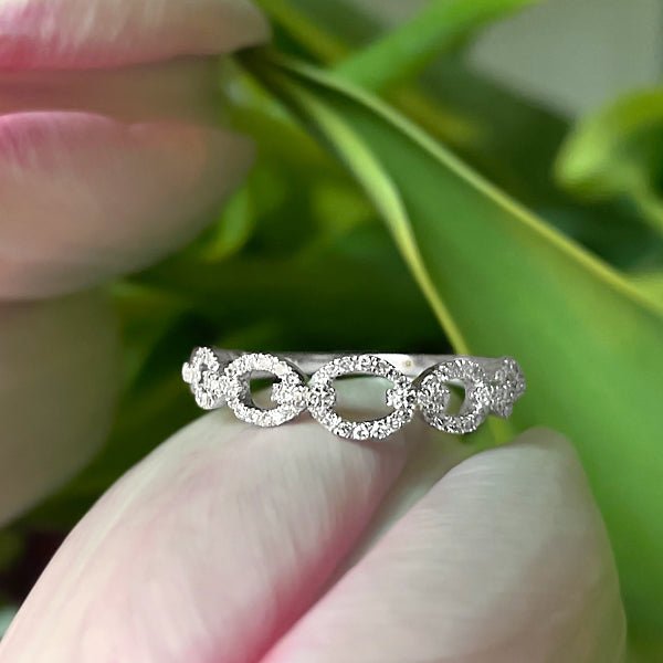 Diamond Chain Link Ring Rings Estella Collection #product_description# 17701 14k Band Colorless Gemstone #tag4# #tag5# #tag6# #tag7# #tag8# #tag9# #tag10# 14K Rose Gold 6