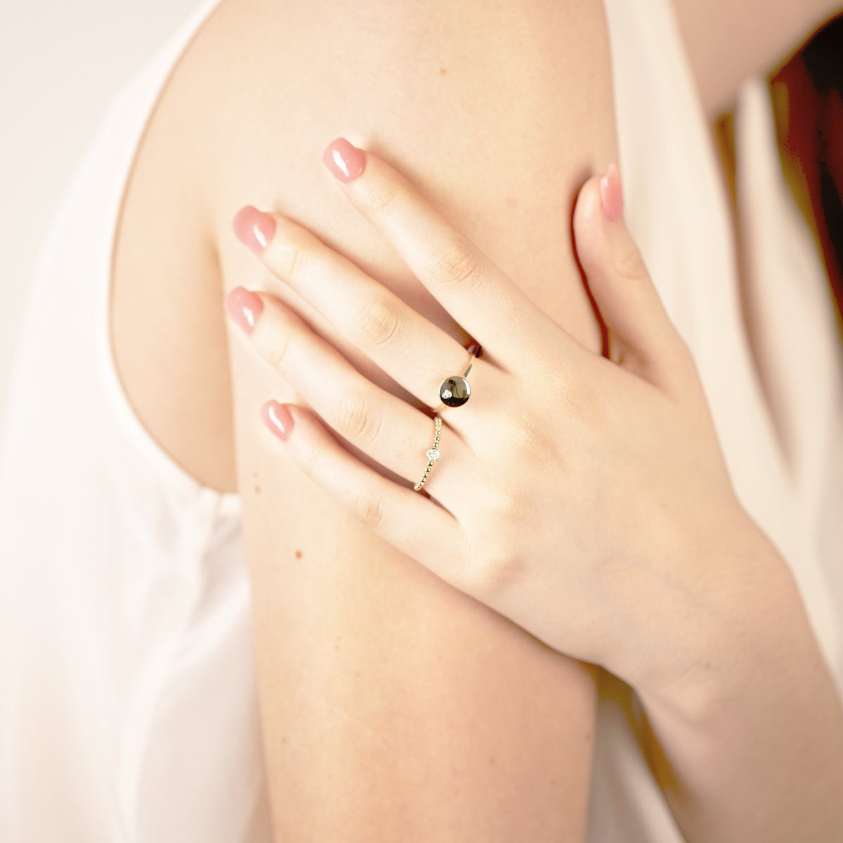 Diamond Heart Disc Signet Ring Rings Estella Collection #product_description# 17632 14k April Birthstone Birthstone #tag4# #tag5# #tag6# #tag7# #tag8# #tag9# #tag10# 14K Rose Gold 6
