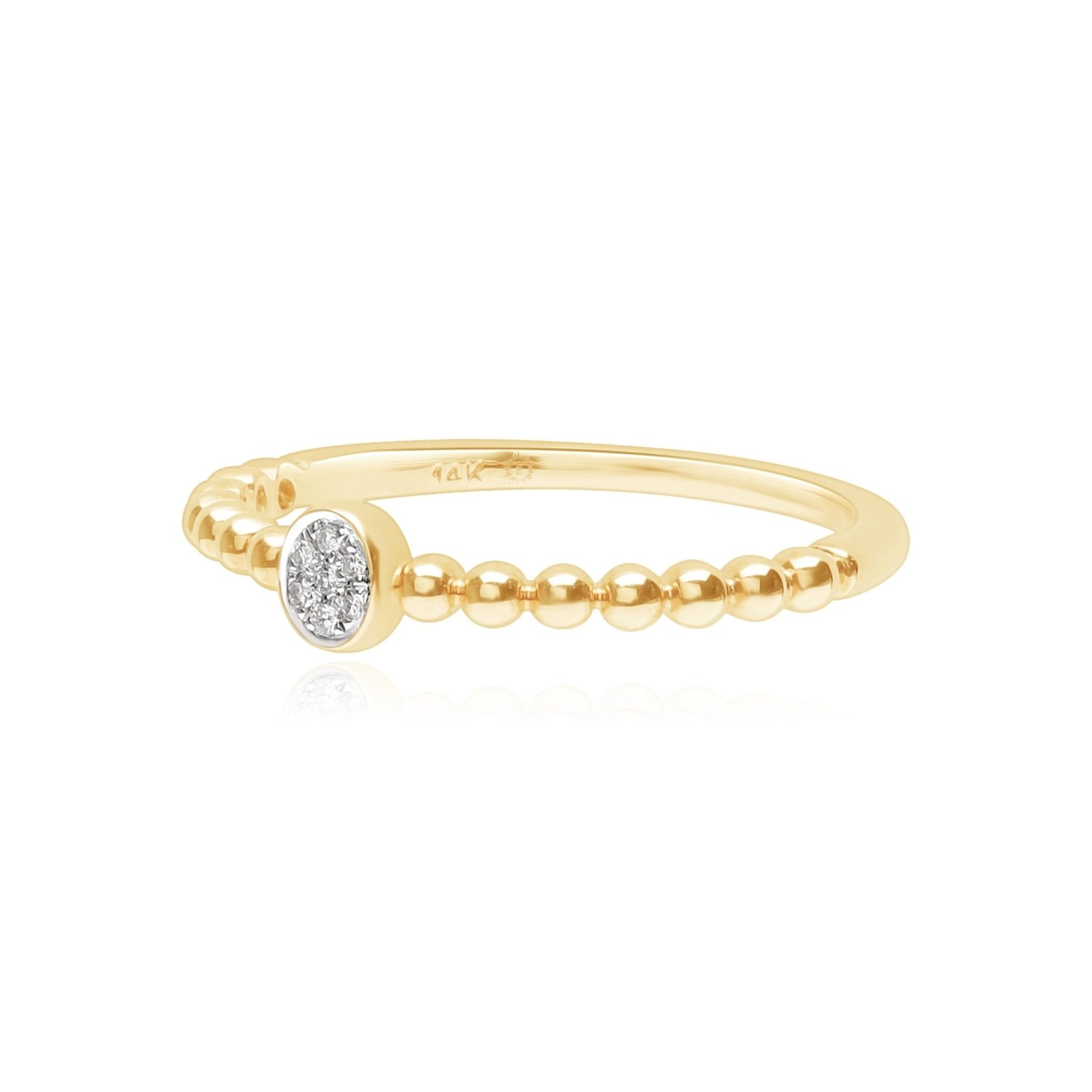 Diamond Pave Disc Beaded Ring Rings Estella Collection #product_description# 17551 14k Diamond Gemstone #tag4# #tag5# #tag6# #tag7# #tag8# #tag9# #tag10# 14K Rose Gold 6