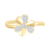 Diamond Pave Three Leaf Lucky Clover Ring Rings Estella Collection #product_description# 32760 10k April Birthstone Colorless Gemstone #tag4# #tag5# #tag6# #tag7# #tag8# #tag9# #tag10#
