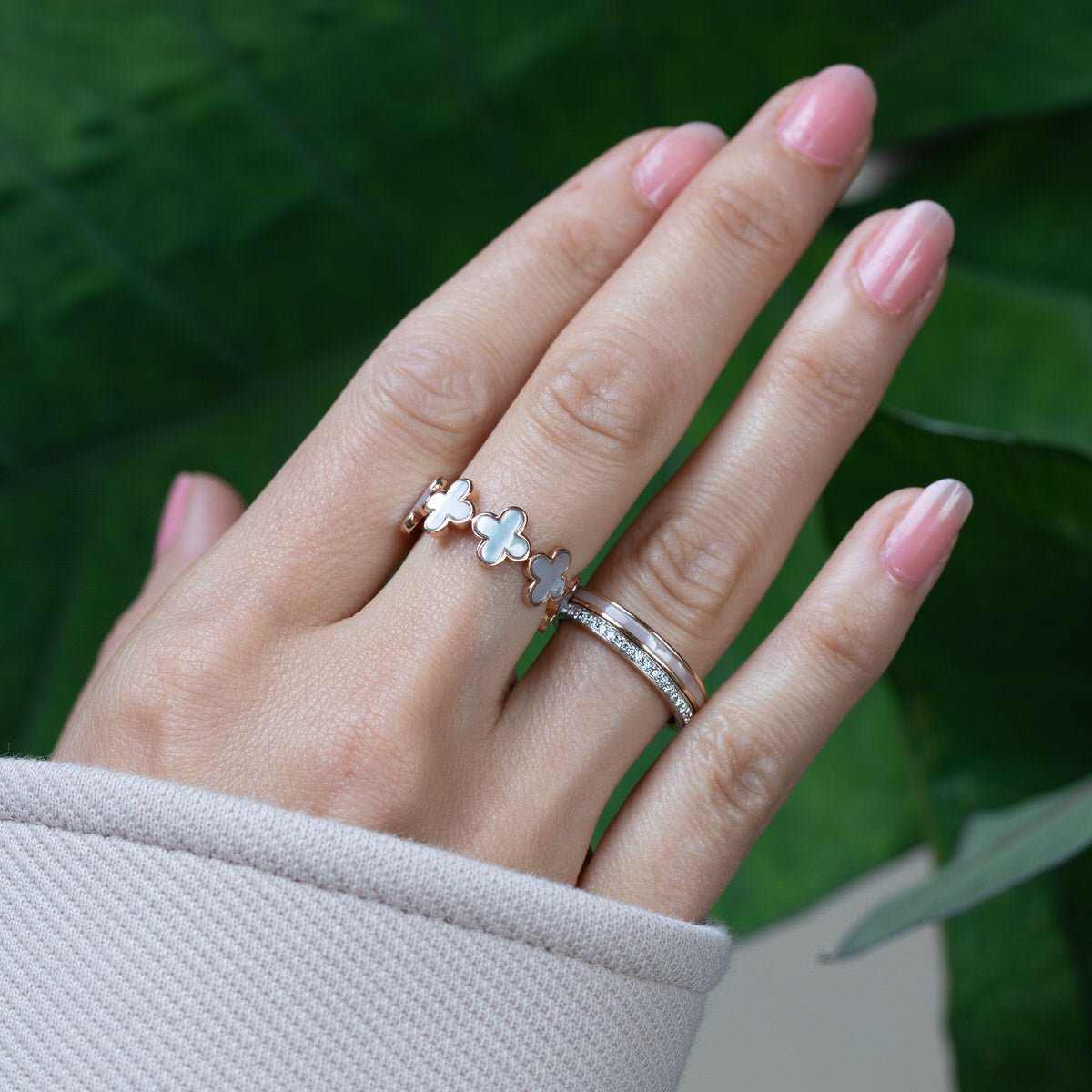 Mother of Pearl and Diamond Double Eternity Band Rings Estella Collection #product_description# 17204 14k Birthstone Diamond #tag4# #tag5# #tag6# #tag7# #tag8# #tag9# #tag10# 6