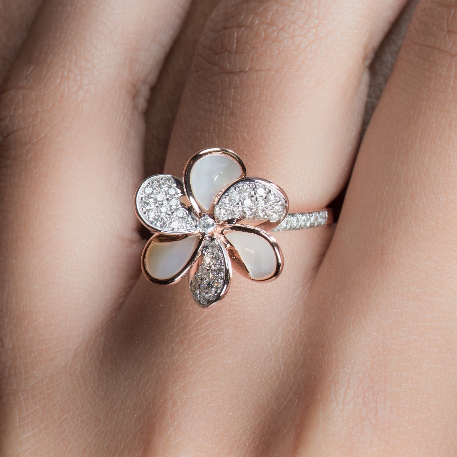 Mother of Pearl and Diamond Pave Flower Cocktail Ring Rings Estella Collection #product_description# 17206 14k Birthstone Diamond #tag4# #tag5# #tag6# #tag7# #tag8# #tag9# #tag10# 6