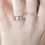 Mother of Pearl Clover Diamond Banded Eternity Ring Rings Estella Collection #product_description# 17209 14k Birthstone Diamond #tag4# #tag5# #tag6# #tag7# #tag8# #tag9# #tag10#